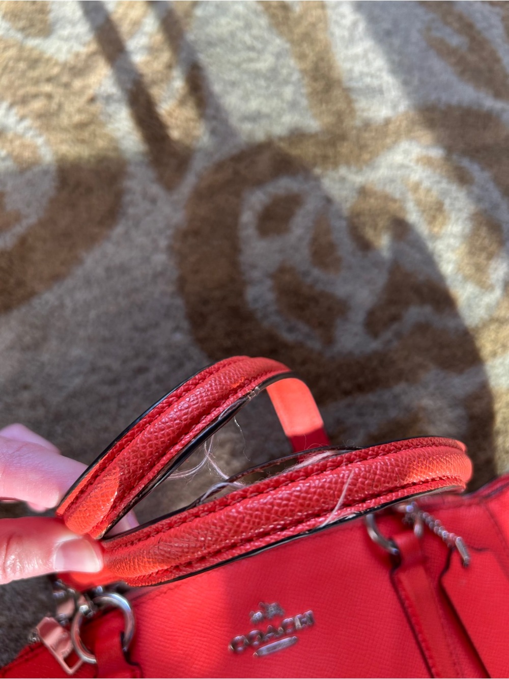Coach Orange Leather Mini Christe Purse - Picture 4 of 4